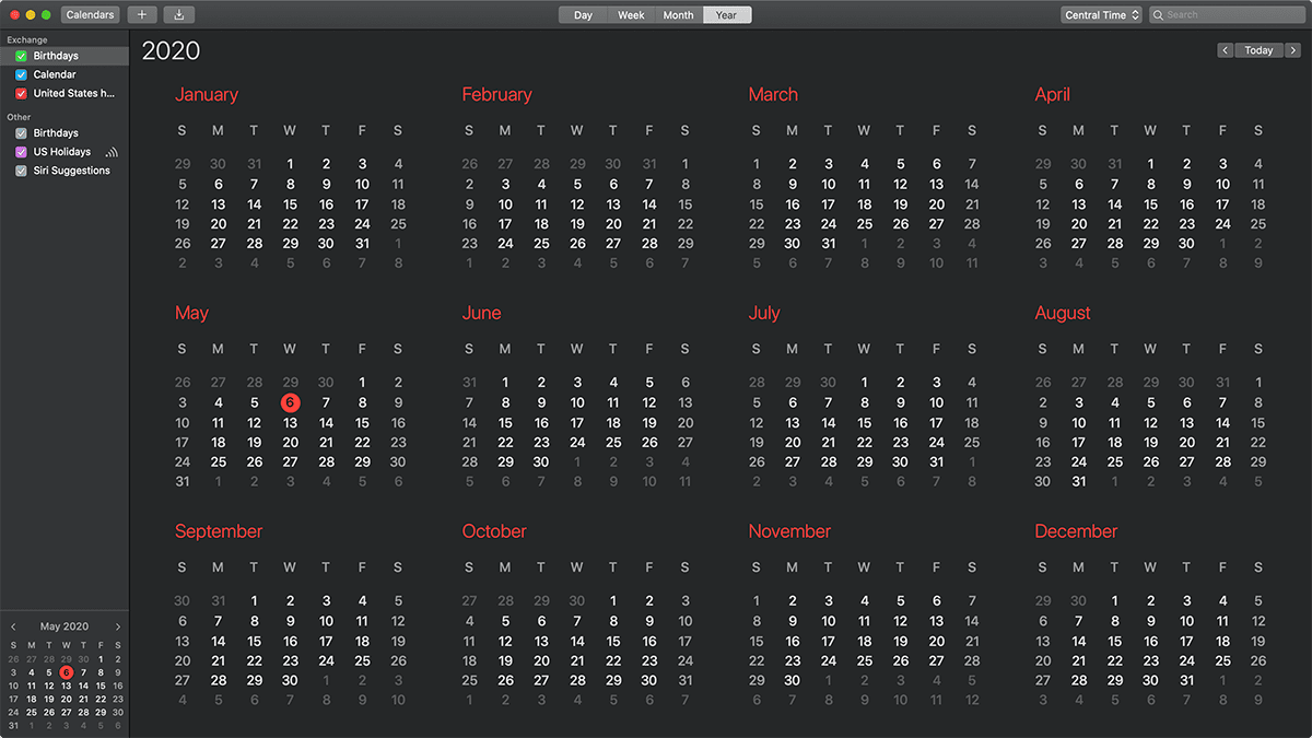 calendar for mac pro